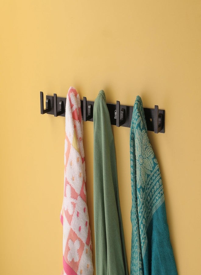 آي ستار خطافات ملابس الحمام من iSTAR ذات 8 دبابيس، خطافات جدارية لغرفة النوم والحمام، خطافات أردية لتعليق المفاتيح والملابس والمناشف، خطافات فولاذية (أسود، عبوة من قطعتين) - Image 4